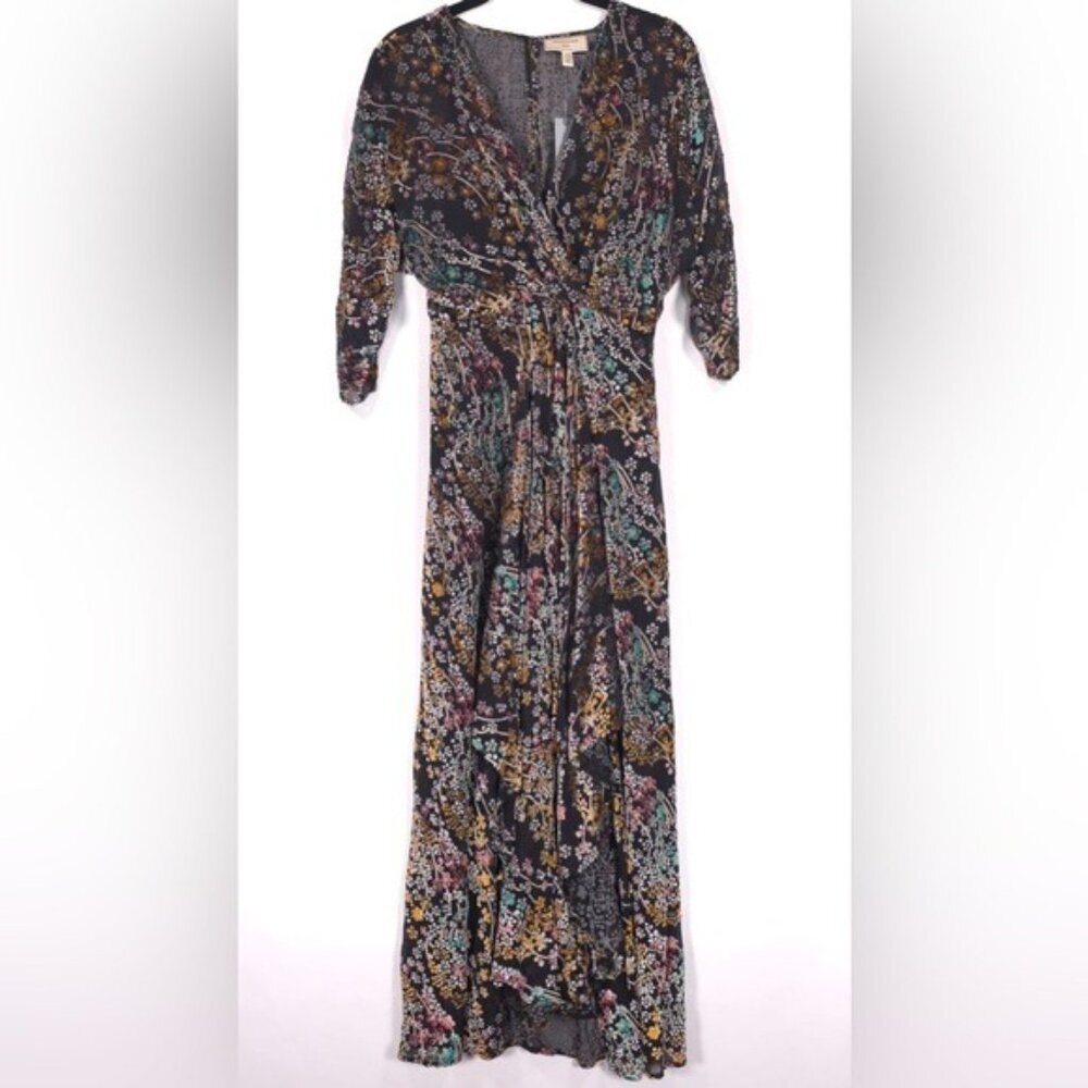 NWT Anthropologie Moulinette Soeurs SILK Dress 2P Womens Woodlands Maxi Velvet